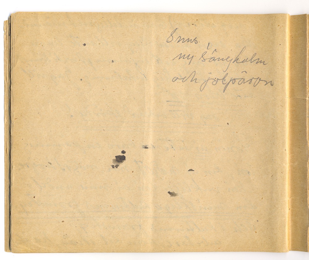 1:a majtal i Nora 1910. – Sida 30 - Klicka för bild i full storlek.
En inskannad sida från ett gulnat häfte med text i blyerts.