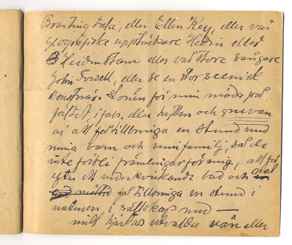 1:a majtal i Nora 1910. – Sida 43 - Klicka för bild i full storlek.
En inskannad sida från ett gulnat häfte med text i svart bläck.