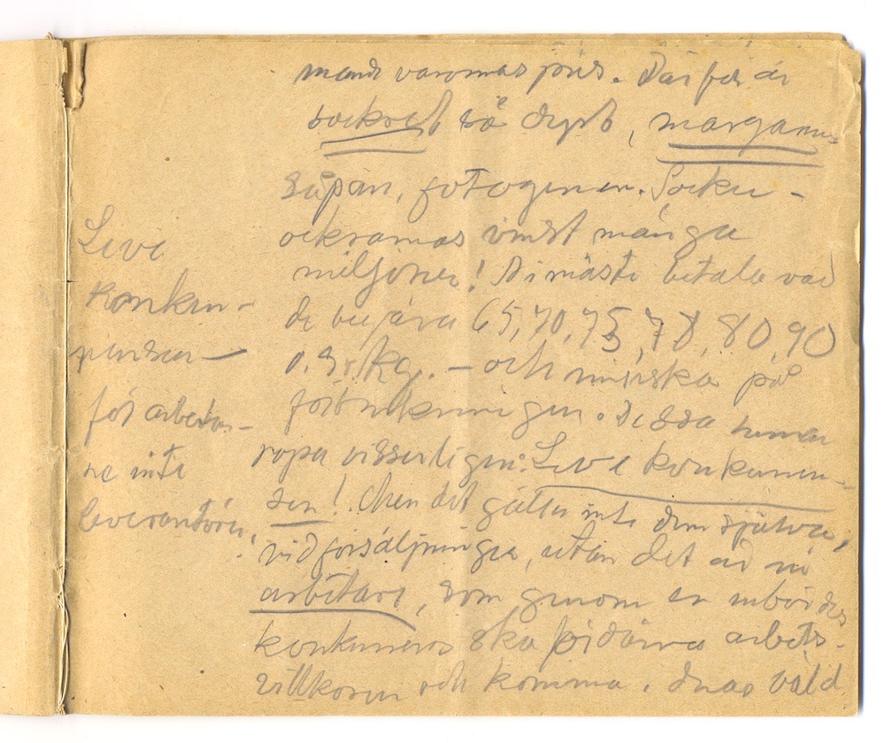 1:a majtal i Nora 1910. – Sida 53 - Klicka för bild i full storlek.
En inskannad sida från ett gulnat häfte med text i blyerts.
