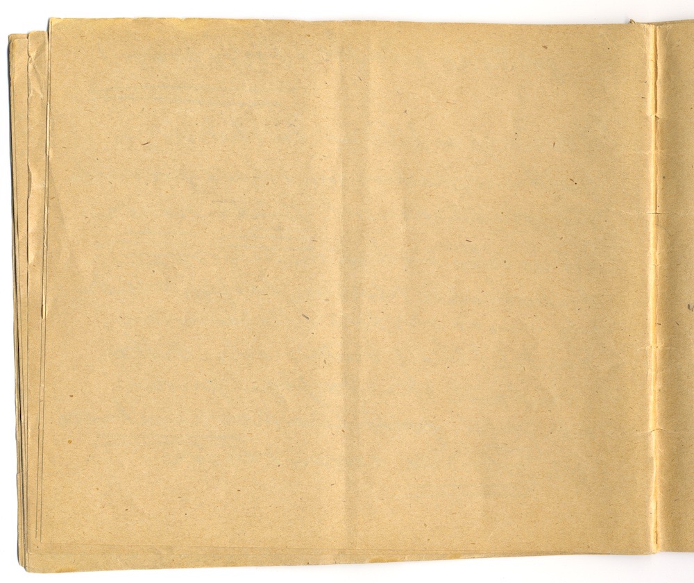 1:a majtal i Nora 1910. – Sida 58 - Klicka för bild i full storlek.
En inskannad tom sida från ett gulnat häfte.
