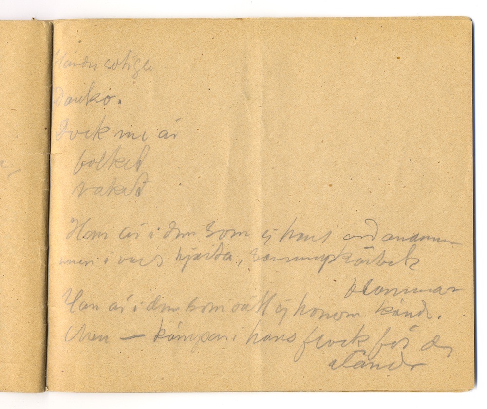 1:a majtal i Nora 1910. – Sida 61 - Klicka för bild i full storlek.
En inskannad sida från ett gulnat häfte med text i blyerts.