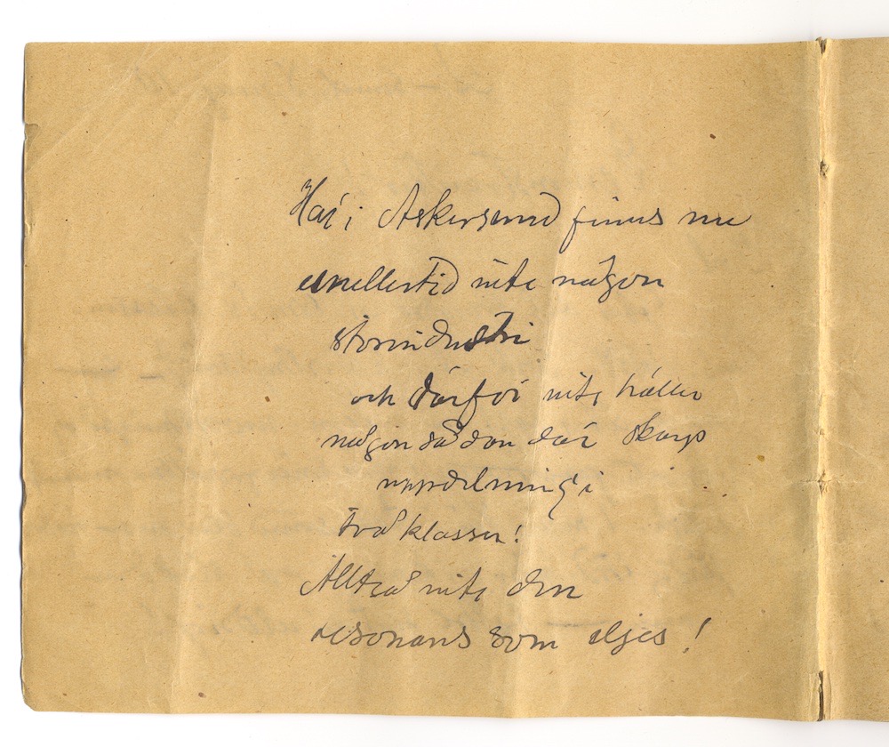 Tal i Askersund från den 8 maj 1910. – Sida 2 - Klicka för bild i full storlek.
En inskannad sida från ett gulnat häfte med text i svart bläck.