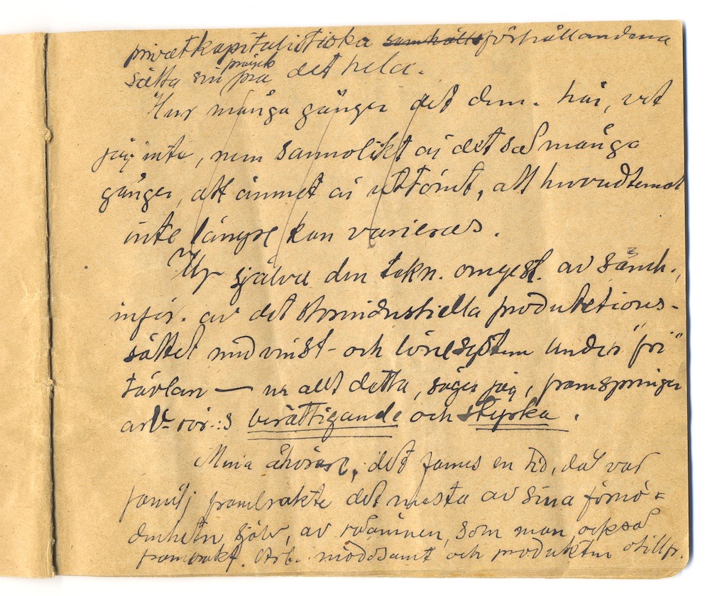 Tal i Askersund från den 8 maj 1910. – Sida 5 - Klicka för bild i full storlek.
En inskannad sida från ett gulnat häfte med text i svart bläck.