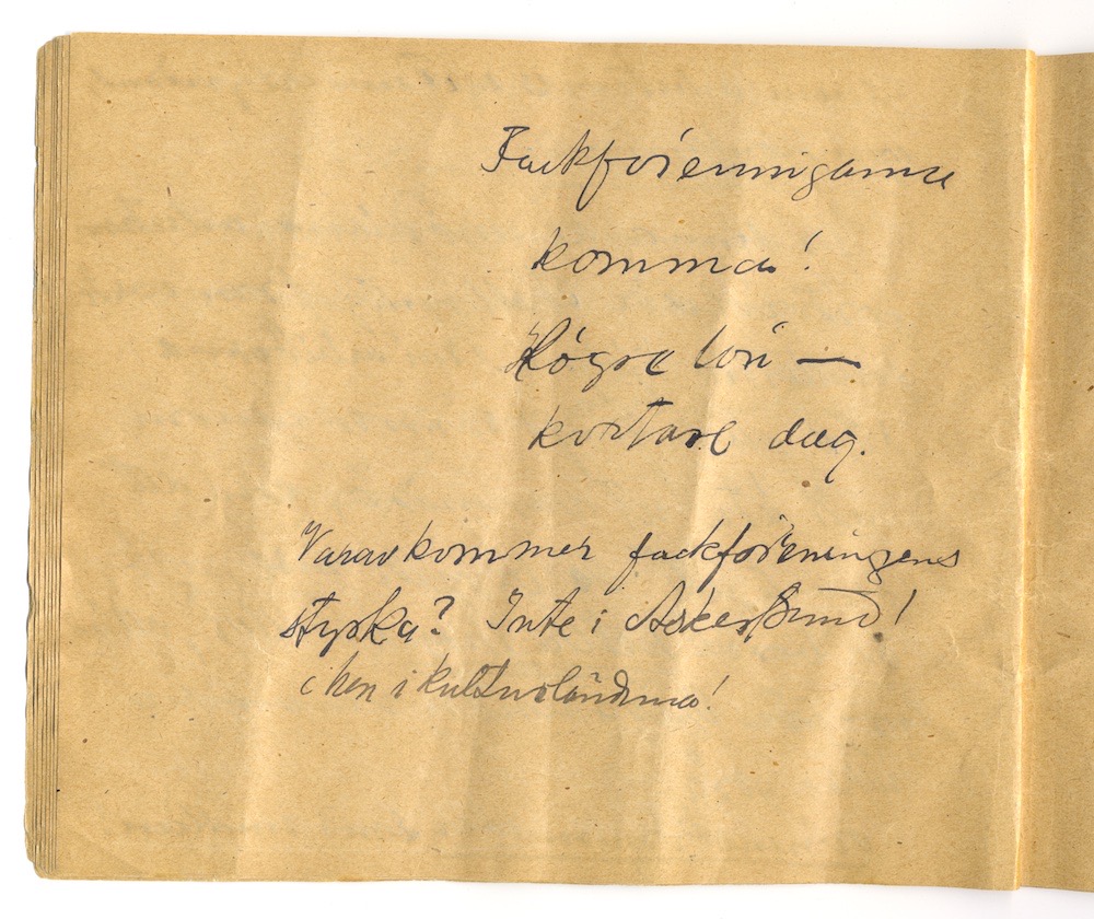 Tal i Askersund från den 8 maj 1910. – Sida 16 - Klicka för bild i full storlek.
En inskannad sida från ett gulnat häfte med text i svart bläck.