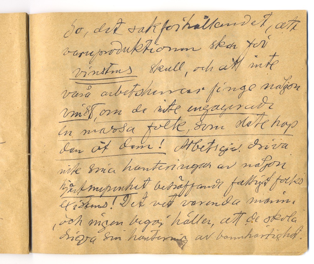 Tal i Askersund från den 8 maj 1910. – Sida 19 - Klicka för bild i full storlek.
En inskannad sida från ett gulnat häfte med text i svart bläck.