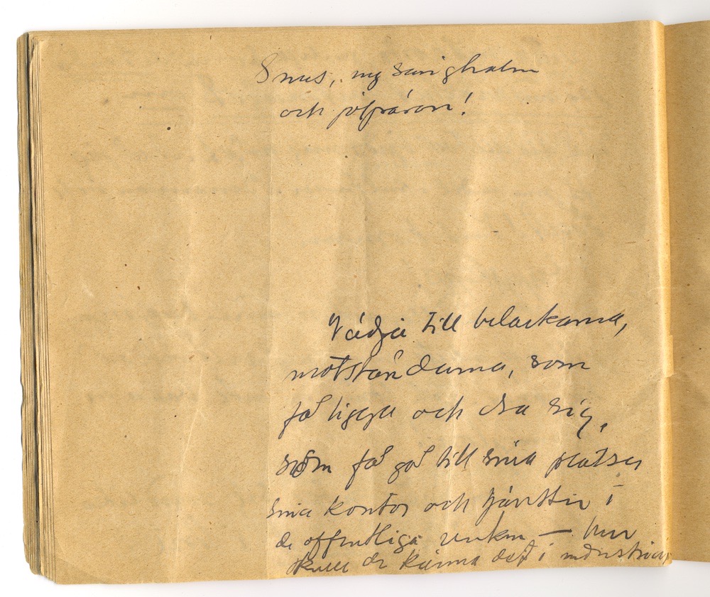 Tal i Askersund från den 8 maj 1910. – Sida 36 - Klicka för bild i full storlek.
En inskannad sida från ett gulnat häfte med text i blyerts och svart bläck.