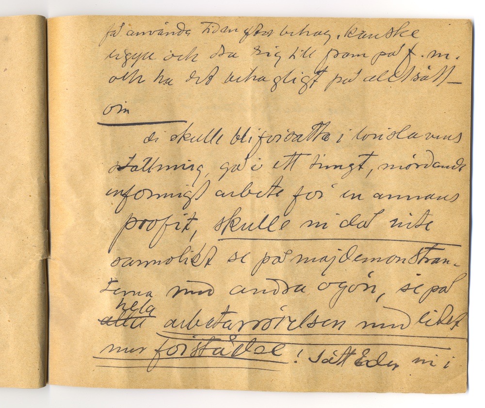 Tal i Askersund från den 8 maj 1910. – Sida 39 - Klicka för bild i full storlek.
En inskannad sida från ett gulnat häfte med text i svart bläck.