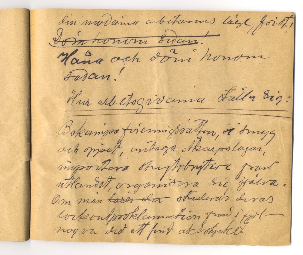 Tal i Askersund från den 8 maj 1910. – Sida 41 - Klicka för bild i full storlek.
En inskannad sida från ett gulnat häfte med text i svart bläck.