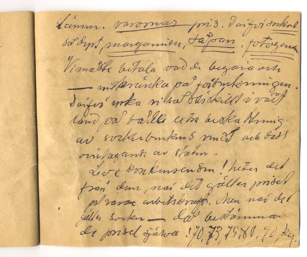 Tal i Askersund från den 8 maj 1910. – Sida 49 - Klicka för bild i full storlek.
En inskannad sida från ett gulnat häfte med text i svart bläck.