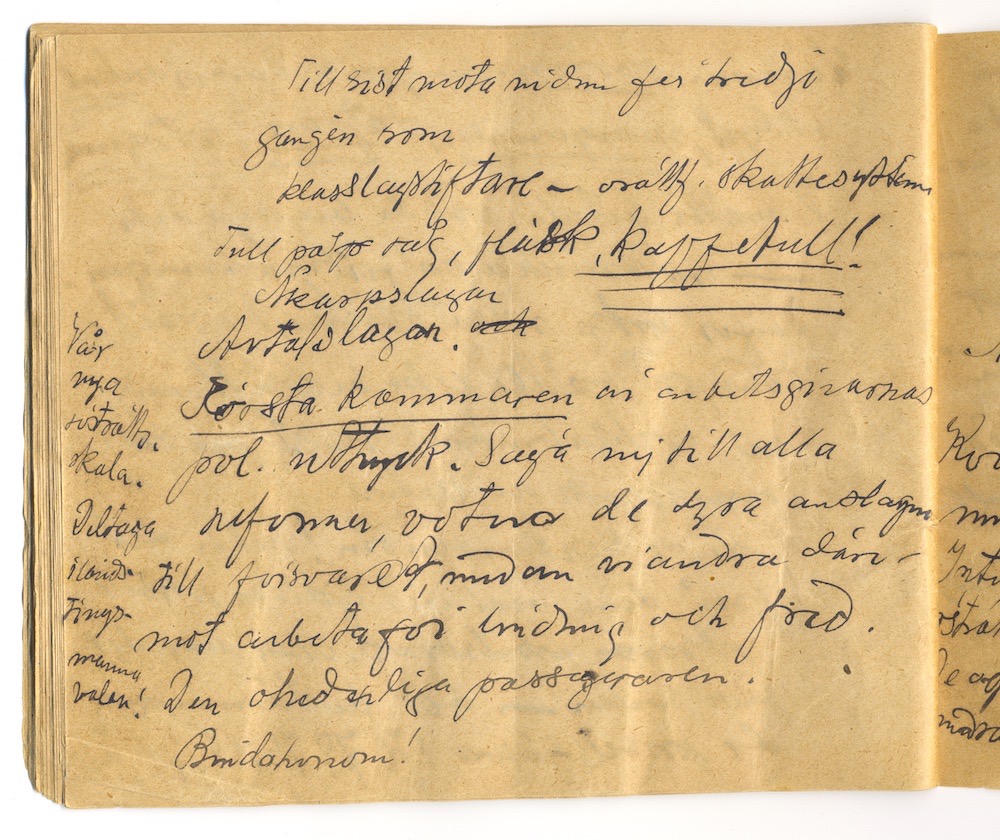Tal i Askersund från den 8 maj 1910. – Sida 50 - Klicka för bild i full storlek.
En inskannad tom sida från ett gulnat häfte.